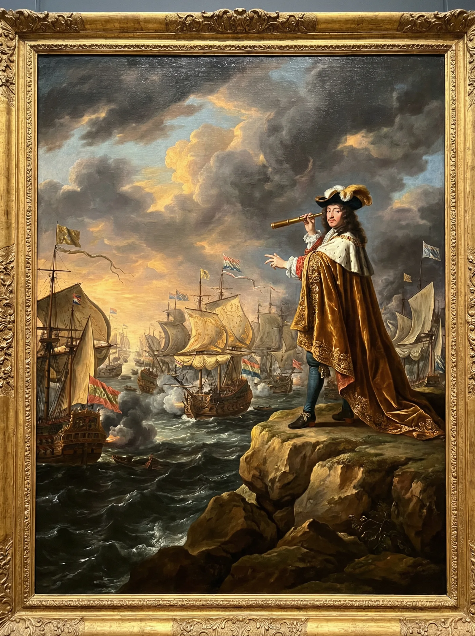 巅峰国际推荐的万博体育平台评测国王指挥海战运筹帷幄油画